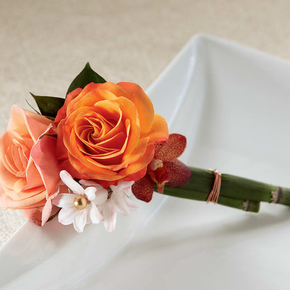 Sunset Dream Boutonniere –  Temptation Flower Shop, Wichita KS
