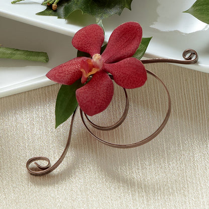 Red Mokara Boutonniere –  Temptation Flower Shop, Wichita KS